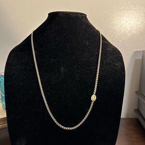 Fossil Foxtail Thick Chain Necklace Approx 44-Inch Length Gold Tone
